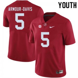 NCAA Youth Alabama Crimson Tide #5 Jalyn Armour-Davis Stitched College 2020 Nike Authentic Crimson Football Jersey LK17Y18AK